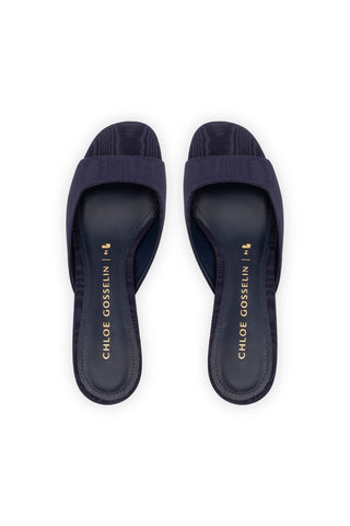 Chloe Gosselin by Larroudé Anah Mule In Navy Fabric