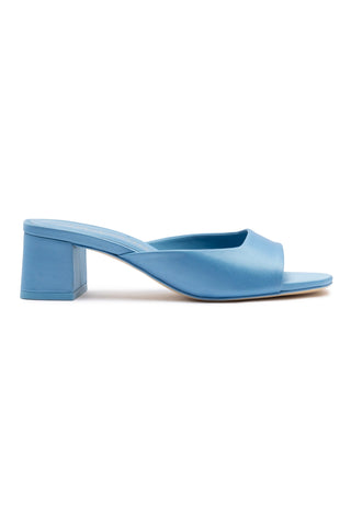 Chloe Gosselin by Larroudé Anah Mule In Blue Satin