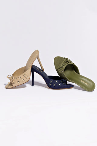 Jasmine Hi Mule In Seaweed Raffia