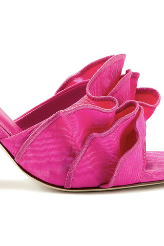 Colette Ruffle Sandal In Magenta Fabric