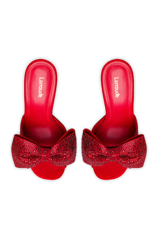 Elle Mule Crystal In Scarlet Suede