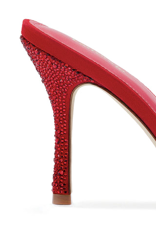 Elle Mule Crystal In Scarlet Suede