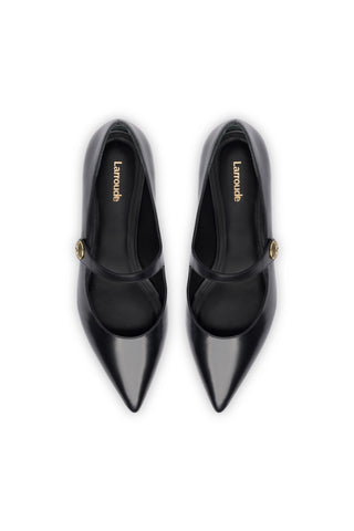 Caroline Flat In Black Leather