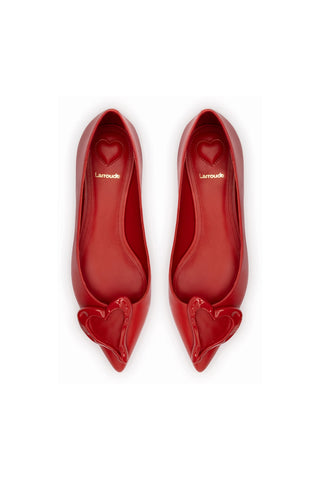 Lee Amore Flat In Scarlet Leather