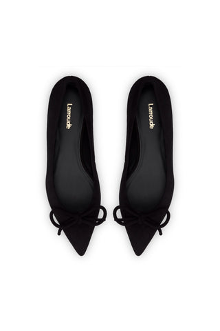 Lee Flat In Black Suede
