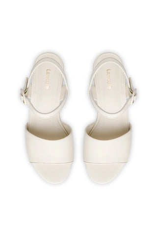 Miso Platform Strap Sandal In Ivory Leather