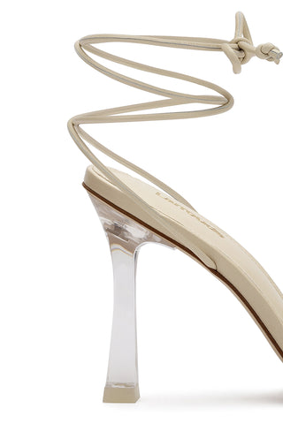 Gloria Sandal In Ivory Leather and Vinyl