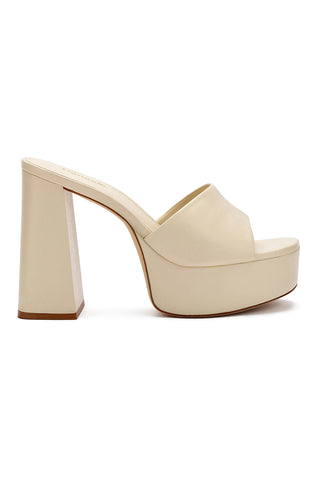 Dolly Mule In Ivory Leather