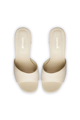 Dolly Mule In Ivory Leather