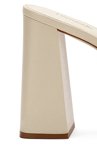 Dolly Mule In Ivory Leather