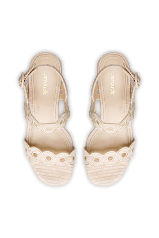 Florence Broderie Sandal In Natural Raffia