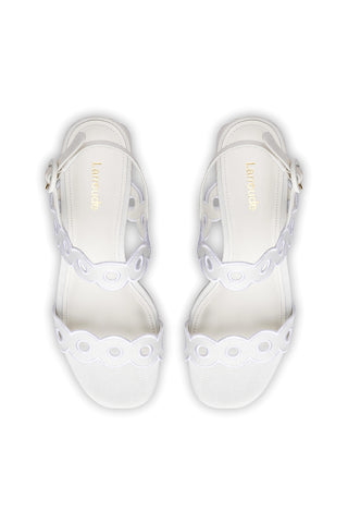Florence Broderie Sandal In White Raffia