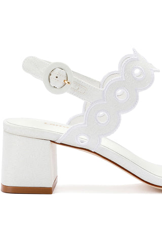 Florence Broderie Sandal In White Raffia