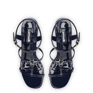 Hana Block In Navy Patent Leather