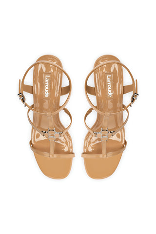 Hana Block In Tan Patent Leather