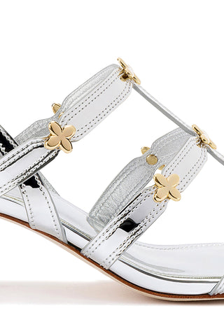 Harmony Block Sandal In Silver Specchio