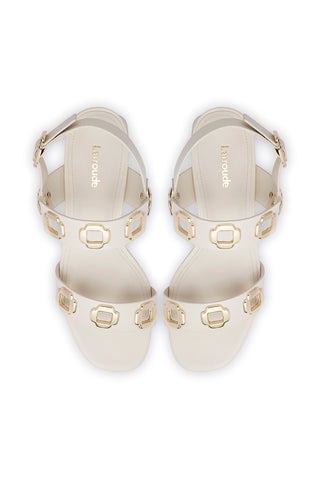 Milan Sandal In Ivory Leather