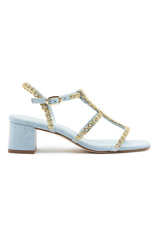 Milanina Block Sandal In Maya Denim
