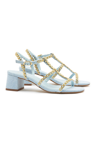 Milanina Block Sandal In Maya Denim
