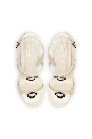 Tinx Block In Ivory Patent Leather