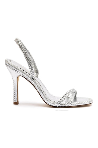 Annie Sandal In Silver Metallic Leather
