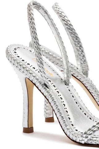 Annie Sandal In Silver Metallic Leather