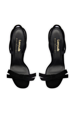 Larroudé x Markarian Sandal In Black Suede