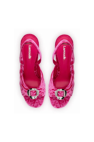 Mayfair Sandal In Pink Velvet