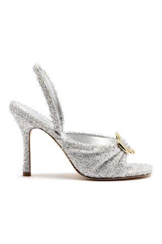 Mayfair Sandal In Silver Lurex