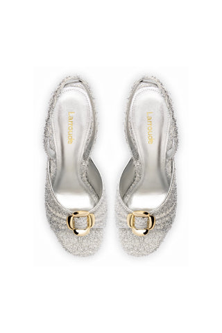 Mayfair Sandal In Silver Lurex