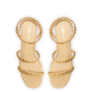 Gio Milanina Sandal In Beige Raffia