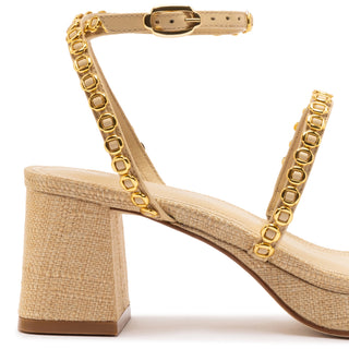 Gio Milanina Sandal In Beige Raffia