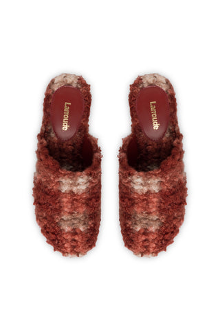 Miso Platform Clog In Berry Plaid Shearling