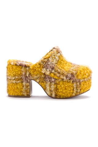 Miso Platform Clog In Dijon Plaid Shearling