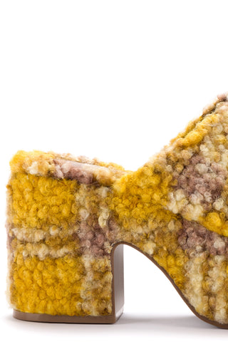Miso Platform Clog In Dijon Plaid Shearling