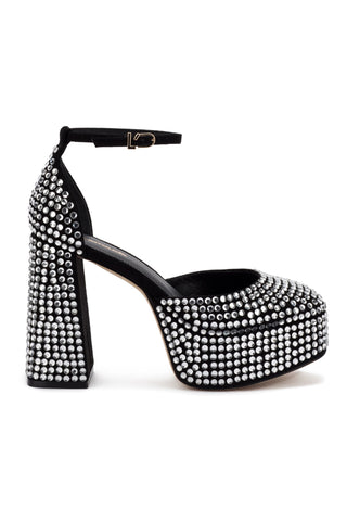 Ari Crystal Pump In Black Suede