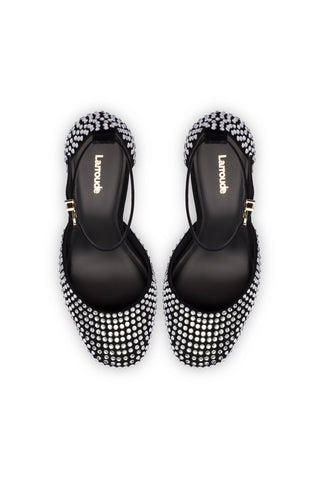 Ari Crystal Pump In Black Suede