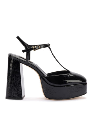 Pixie Pump In Black Cracked Patent Leather