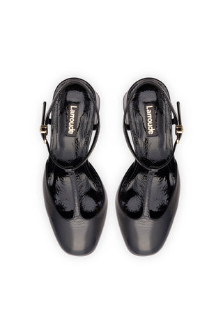 Pixie Pump In Black Cracked Patent Leather