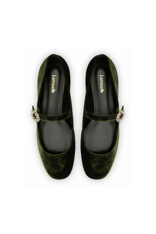 Blair Ballet Flat In Bosco Velvet