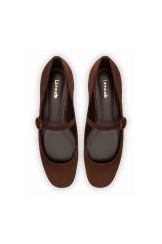 Blair Ballet Flat In Brown Suede