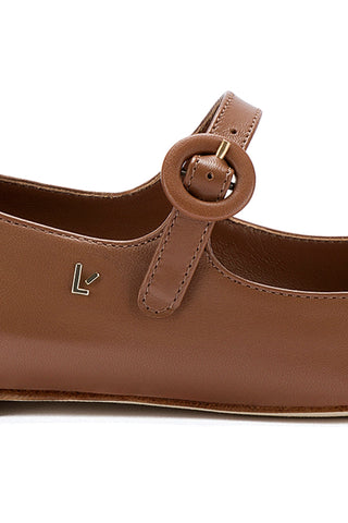 Blair Ballet Flat In Caramel Leather
