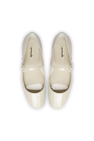 Blair Ballet Flat In Ivory Patent Leather