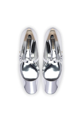 Blair Ballet Flat In Silver Specchio