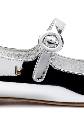 Blair Ballet Flat In Silver Specchio