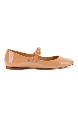 Blair Ballet Flat In Tan Patent Leather