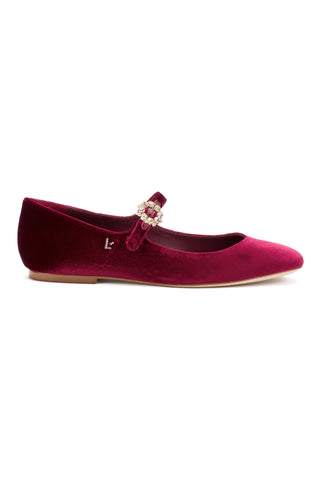 Blair Ballet Flat In Wine Velvet