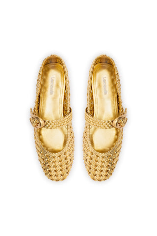 Verona New Macrame In Gold Metallic Leather