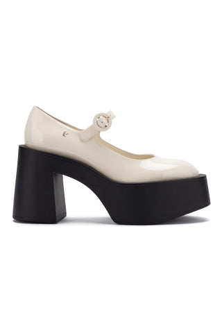 Olivia Platform Pump In Ivory Patent Leather