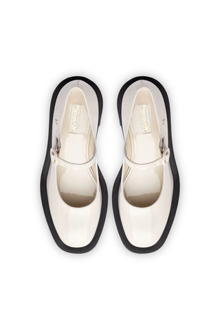 Olivia Platform Pump In Ivory Patent Leather